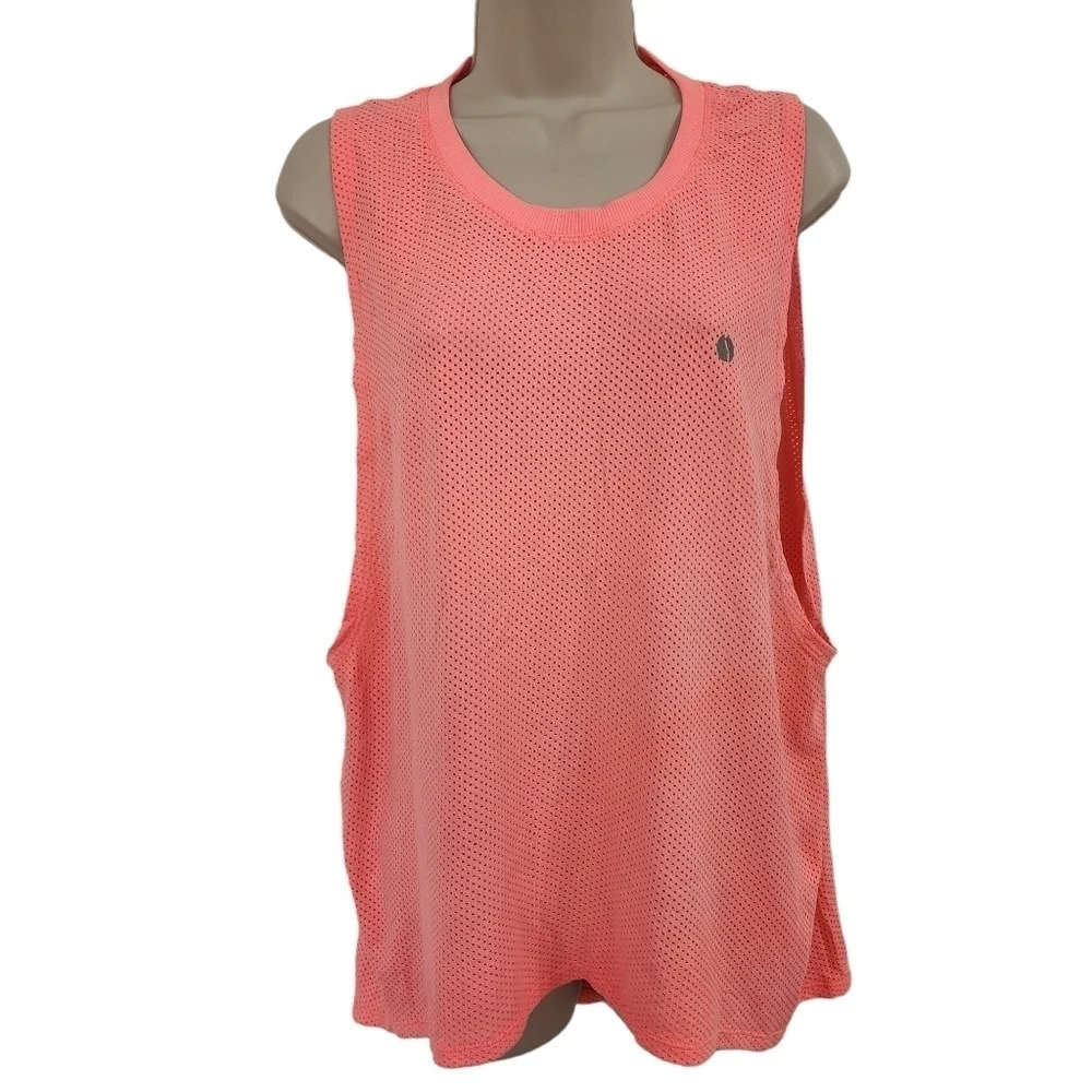 THE STRONG MOVEMENT Pink Mesh Workout Tank Size L